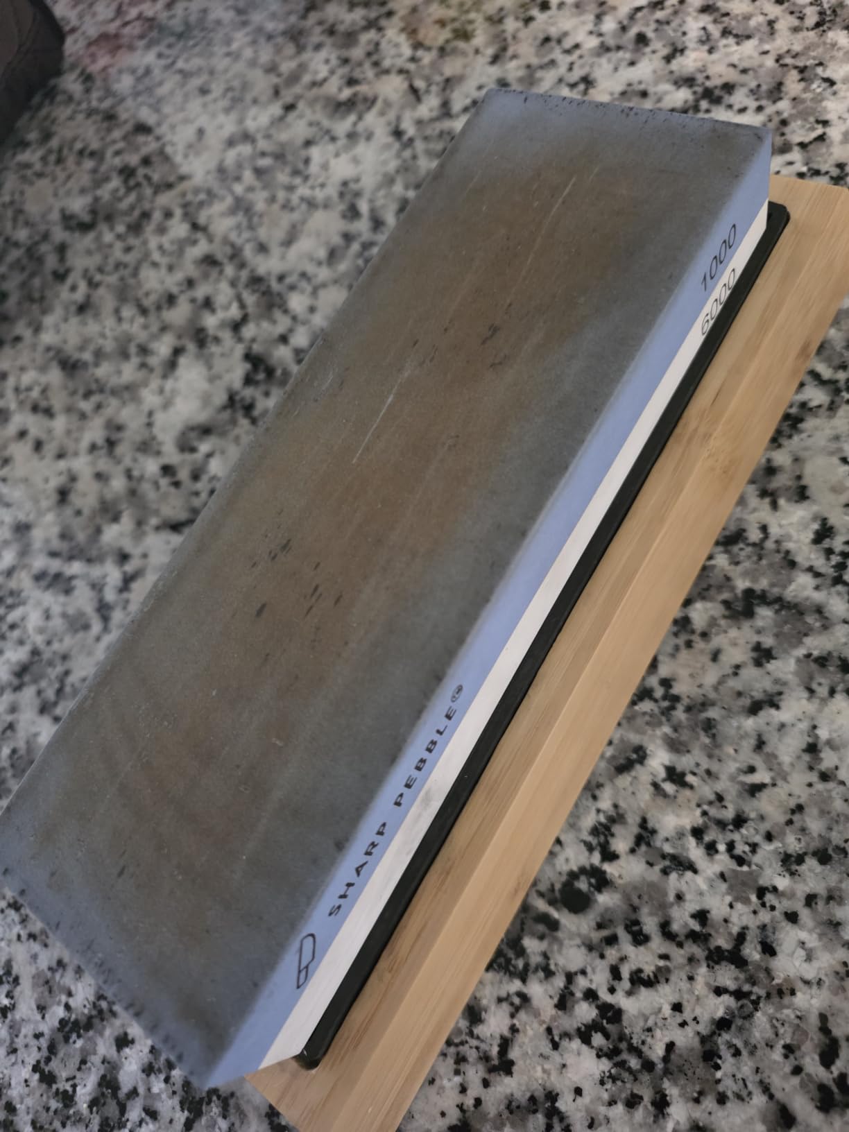 Sharp Pebble Whetstone Knife Sharpener - 1000/6000 Grit Sharpening Stone | Angle Guide for Foolproof Results - Wet Stone Sharpener & Honing Kit with Non-Slip Bamboo Base - Guided Beginner Instructions customer photo 2