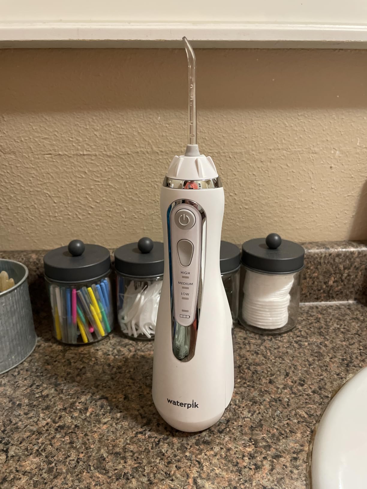 Waterpik Cordless Advanced Portable Water Flosser, Rechargeable, Black | 3 Settings, 4 Tips, Travel Bag, for Gums, Teeth, Dental Braces, Implants, Shower Use ADA Accepted WP-582 Packaging May Vary customer photo 1