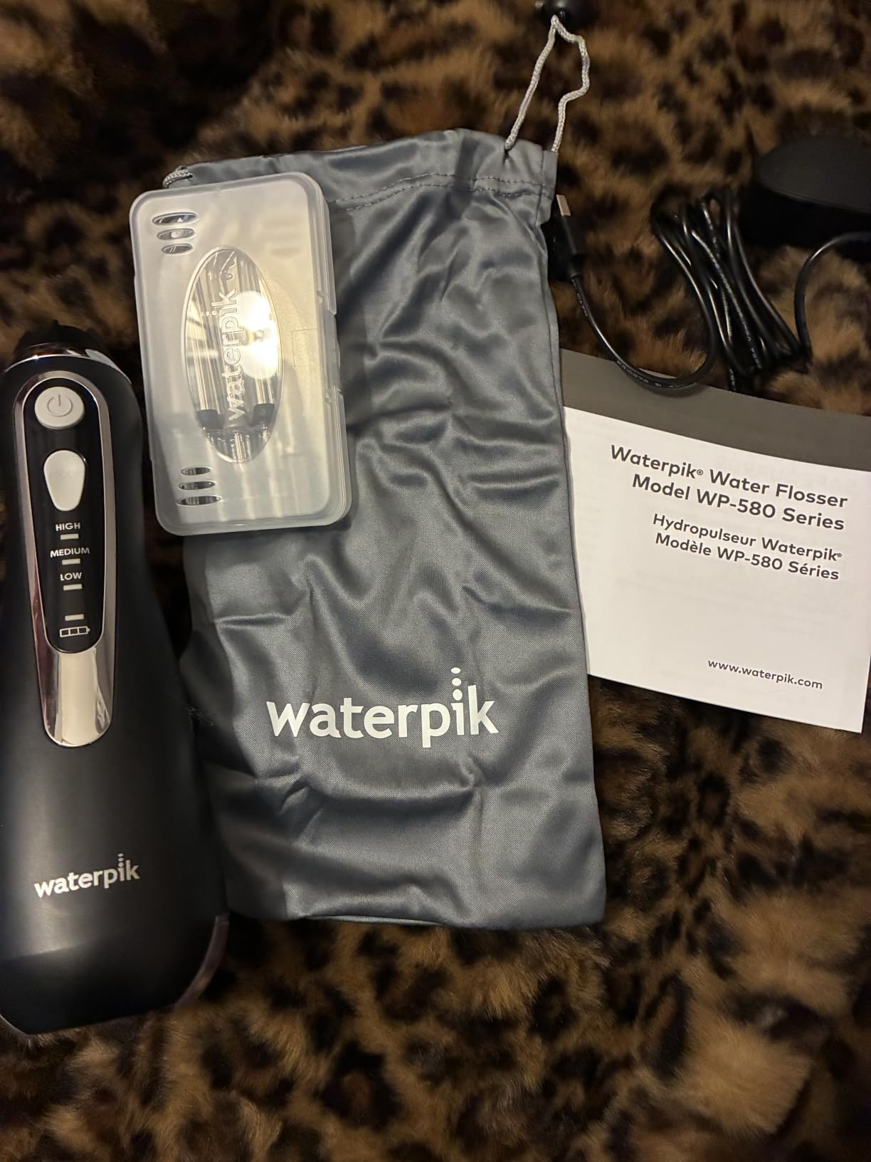 Waterpik Cordless Advanced Portable Water Flosser, Rechargeable, Black | 3 Settings, 4 Tips, Travel Bag, for Gums, Teeth, Dental Braces, Implants, Shower Use ADA Accepted WP-582 Packaging May Vary customer photo 2