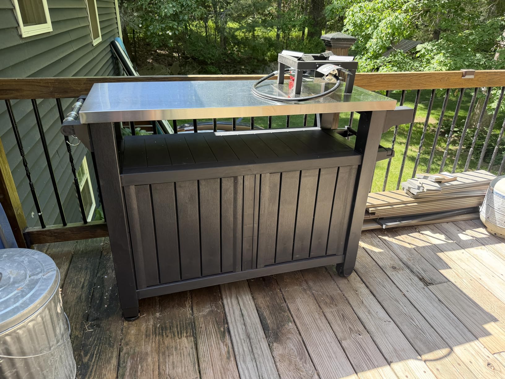 Keter Outdoor Rolling Table Cart for Food Prep, Storage, Bar & Grill customer photo 2