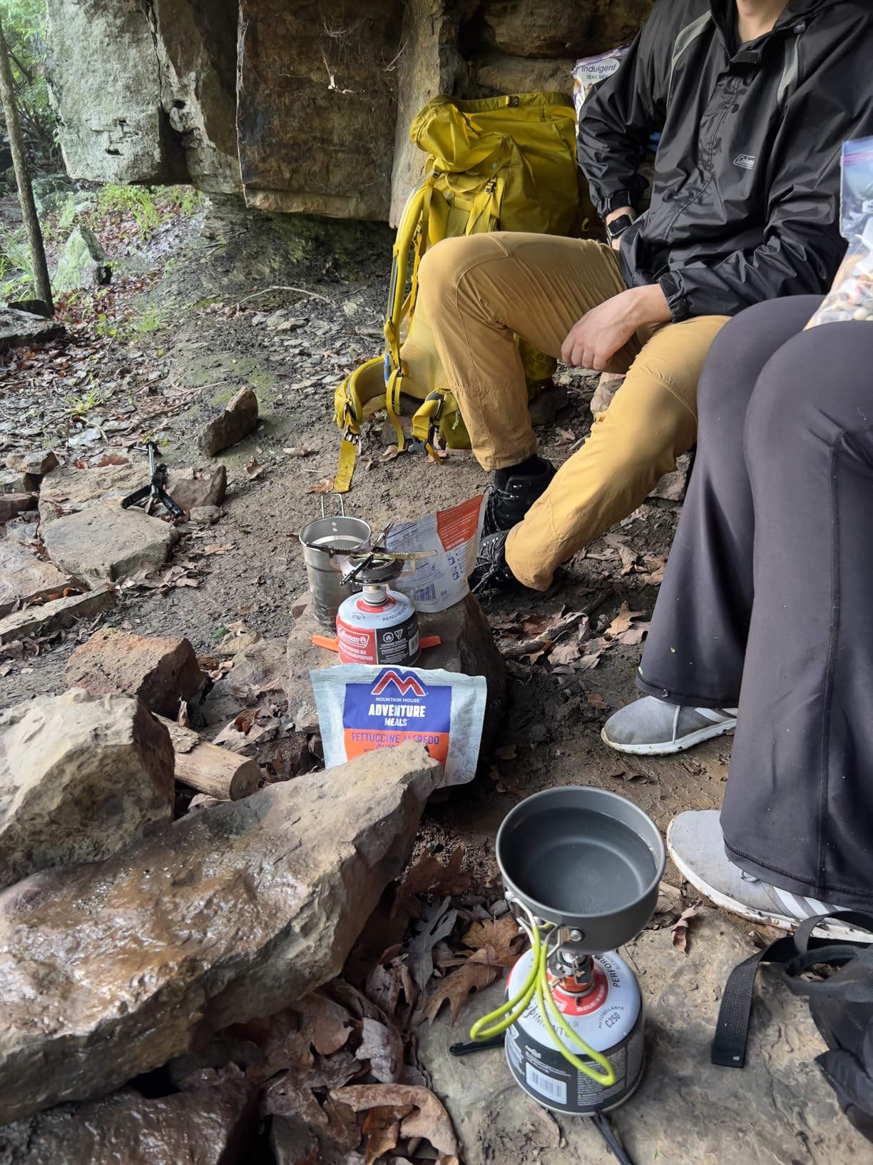 Odoland Camping Cookware Stove Carabiner Canister Stand Tripod and Stainless Steel Cup, Tank Bracket, Fork Spoon Kit customer photo 2
