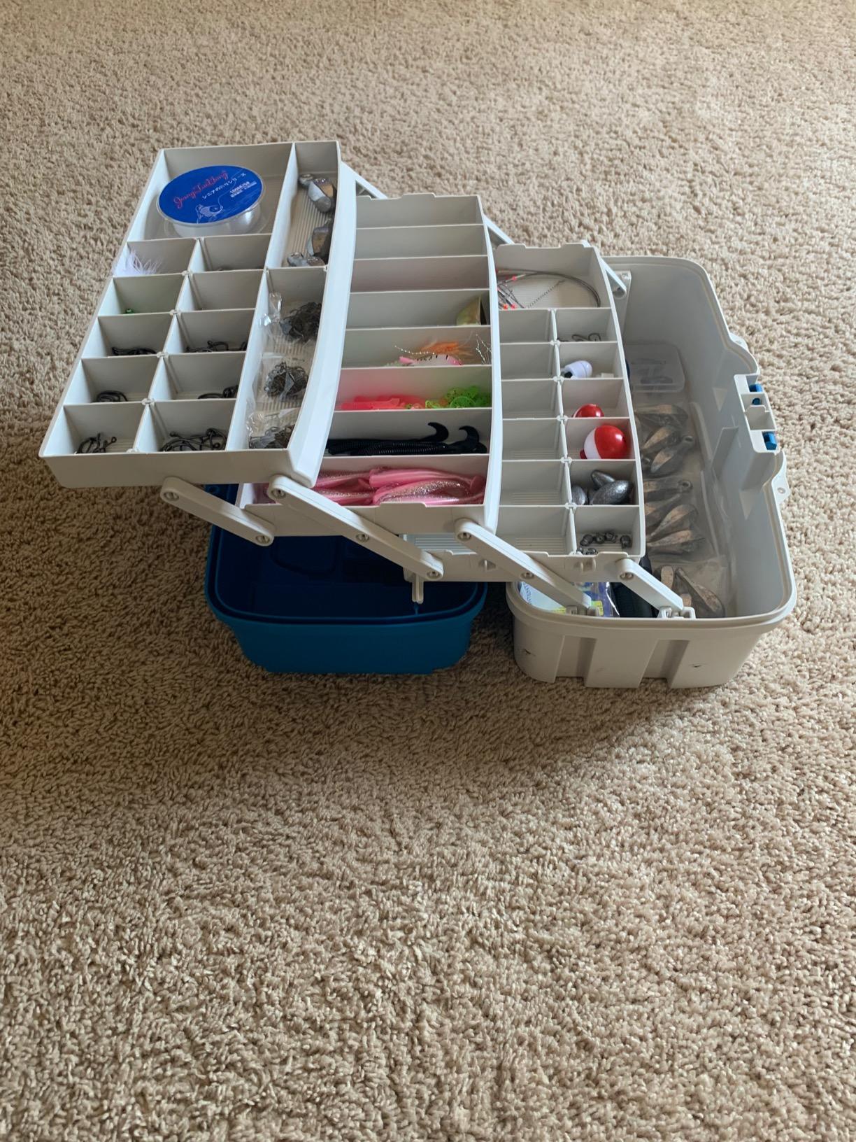 Plano Ready-Set-Fish 3-Tray Tackle Box with Tackle, Aqua Blue/Tan, One Size customer photo 2