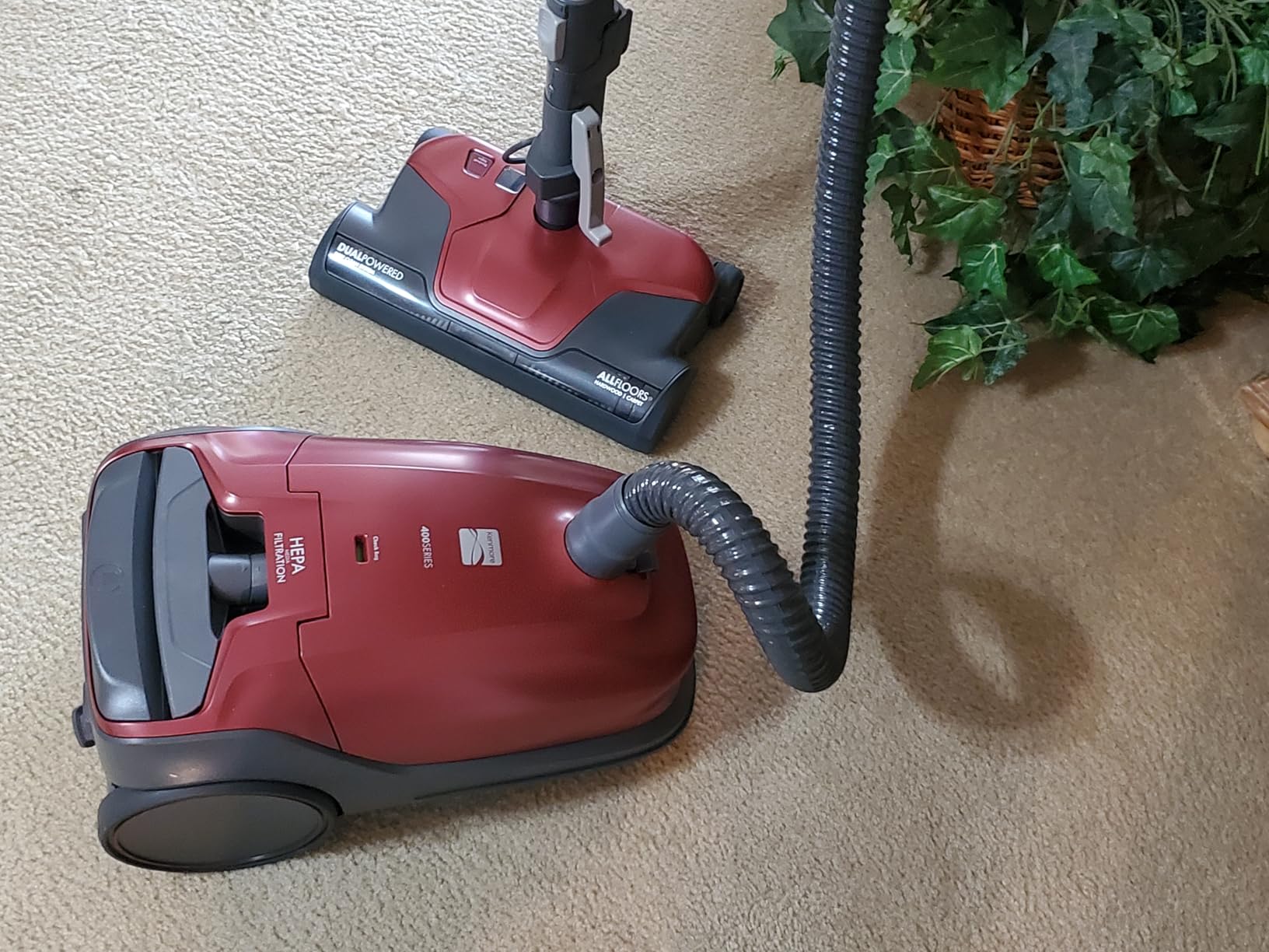 Kenmore 81414 400 Series Pet Friendly Lightweight Bagged Canister Vacuum with Extended Telescoping Wand, HEPA, Retractable Cord, and 4 Cleaning Tools - Red customer photo 2