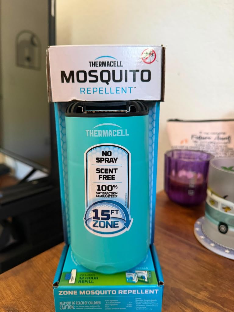 Thermacell Fuel-ZoneGuard Base Fuel Powered Mosquito Repeller; 15-Foot Zone of Scientifically Proven Outdoor Protection; Patio Shield; 12-Hr Refill; DEET-Free; Bug Spray Alternative; Glacial Blue customer photo 1