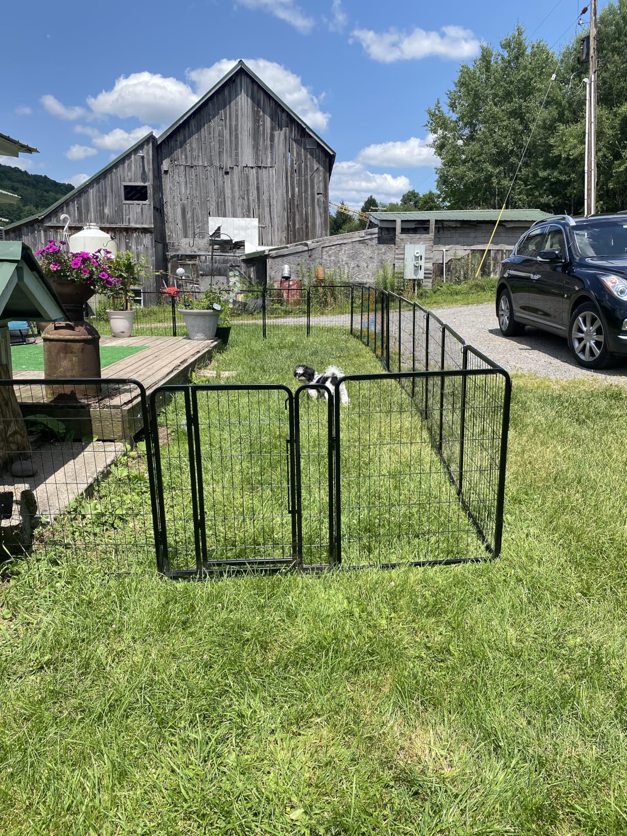 Yaheetech Dog Playpen 40in 8 Panels Portable Fence for Indoor Yard Camping, Sturdy Heavy-duty Metal Frame with Secure Latch Door customer photo 1