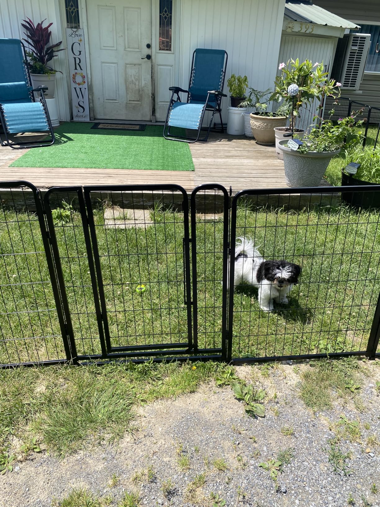 Yaheetech Dog Playpen 40in 8 Panels Portable Fence for Indoor Yard Camping, Sturdy Heavy-duty Metal Frame with Secure Latch Door customer photo 2