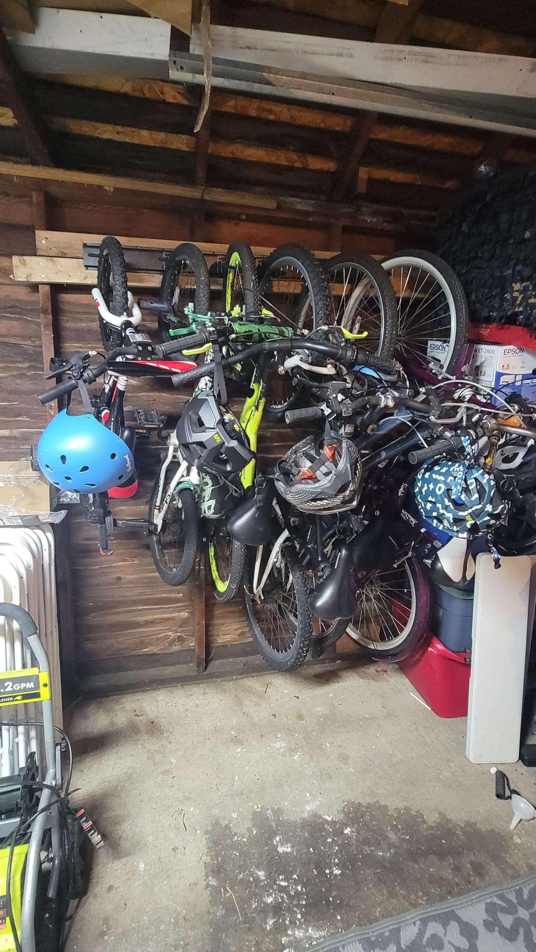 Stainless Steel Bike Storage Rack, 6 Bike Storage Hanger Wall Mount for Home & Garage Holds Up to 300lbs, Black customer photo 1