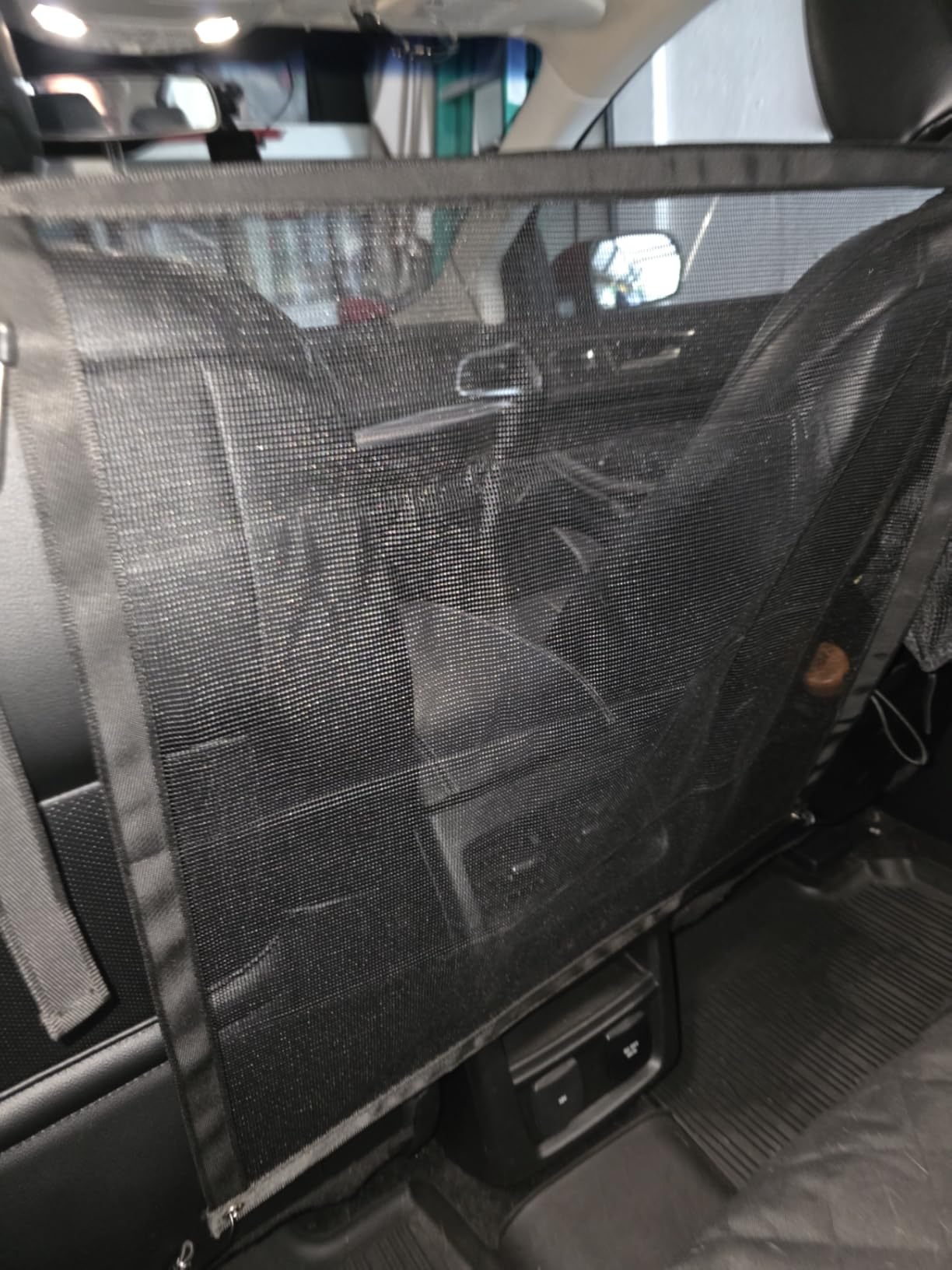 Dog Car Net Barrier - Universal Fit Sturdy Mesh, Easy to Install, Convenient for Air Conditioning, Easy to Clean & with Flexible Bungee Cords for Seat Movement customer photo 2