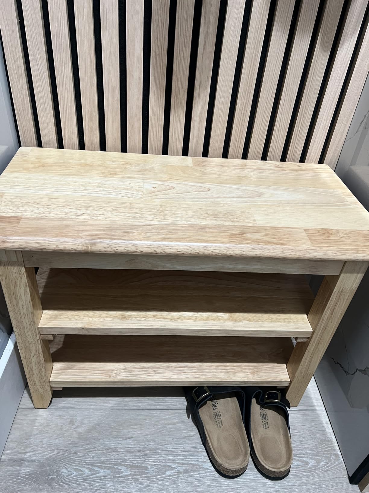 XKZG Shoe Rack Bench Wooden Shoe Storage Bench Entryway Bench, Brown, 23.6