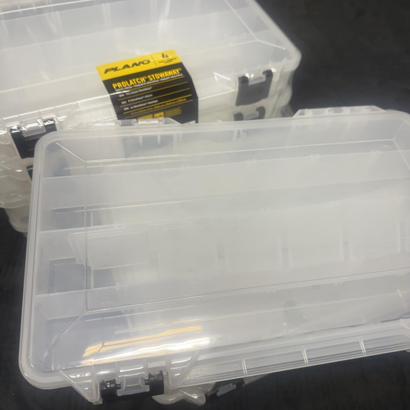 Plano ProLatch 3700 StowAway 4-Pack, Clear and Black, ProLatch Locking System, Transparent Design to Quickly Identify Contents, Fits 3700 Series Tackle Bags customer photo 1
