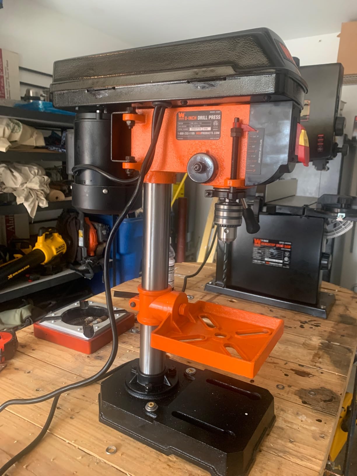 WEN 4208T 2.3-Amp 8-Inch 5-Speed Cast Iron Benchtop Drill Press,Black/Orange customer photo 1