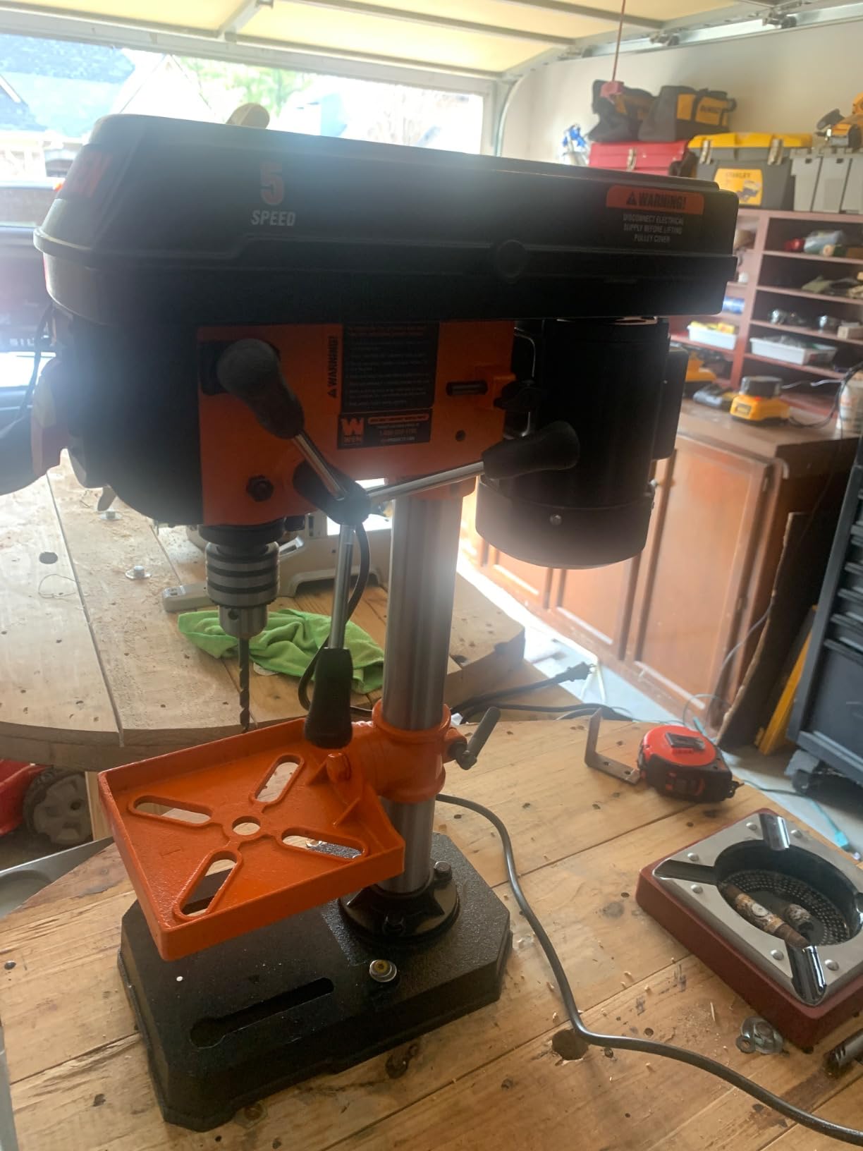 WEN 4208T 2.3-Amp 8-Inch 5-Speed Cast Iron Benchtop Drill Press,Black/Orange customer photo 2