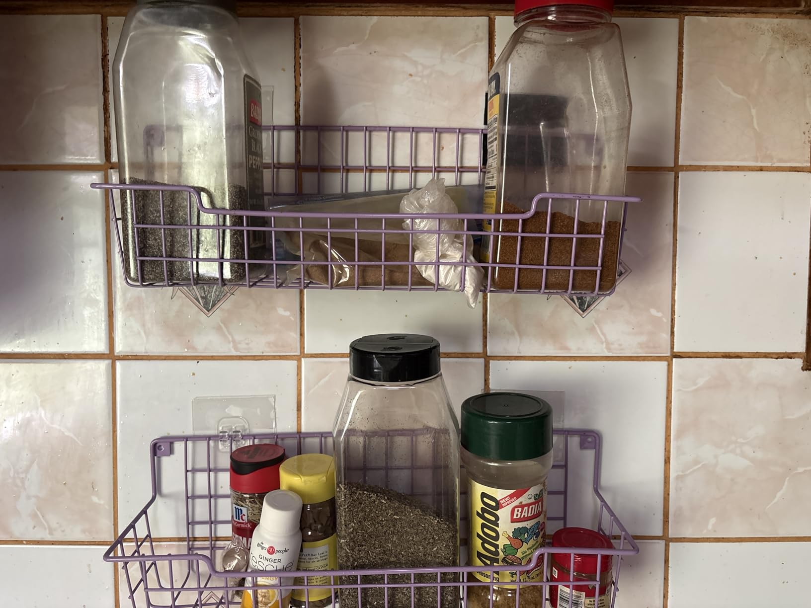 Spice Rack Wall Mount, Spice Organizer for Cabinet & Pantry Door, Set of 4 Hanging Spice Rack Saving Space for Kitchen, Black customer photo 2