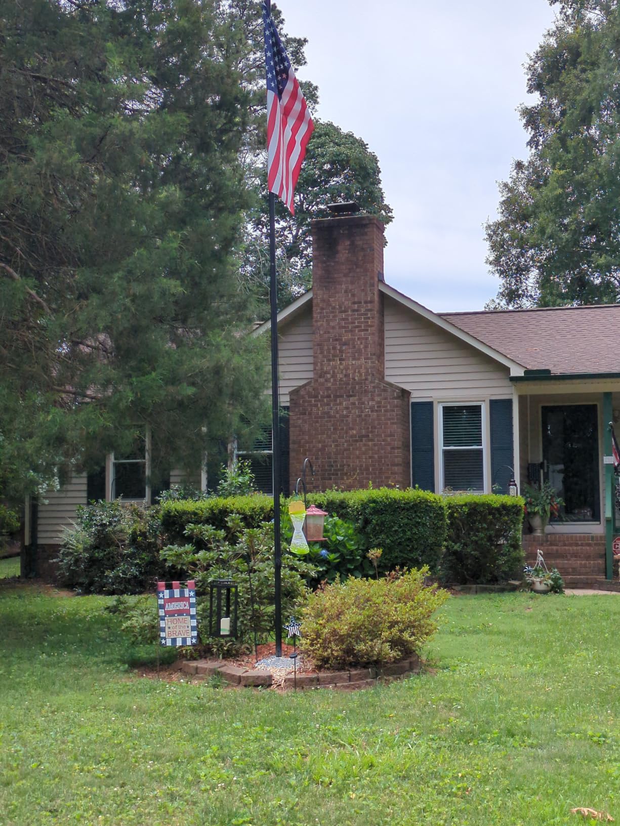 Flag Pole for Outside House, 25 FT Heavy Duty Aerospace Aluminum Flagpole | 45K PSI & 95 HBW Hard Unbending Outdoor In-Ground Flag Poles Kit with 3x5 American Flag for Yard, Residential or Commercial customer photo 1
