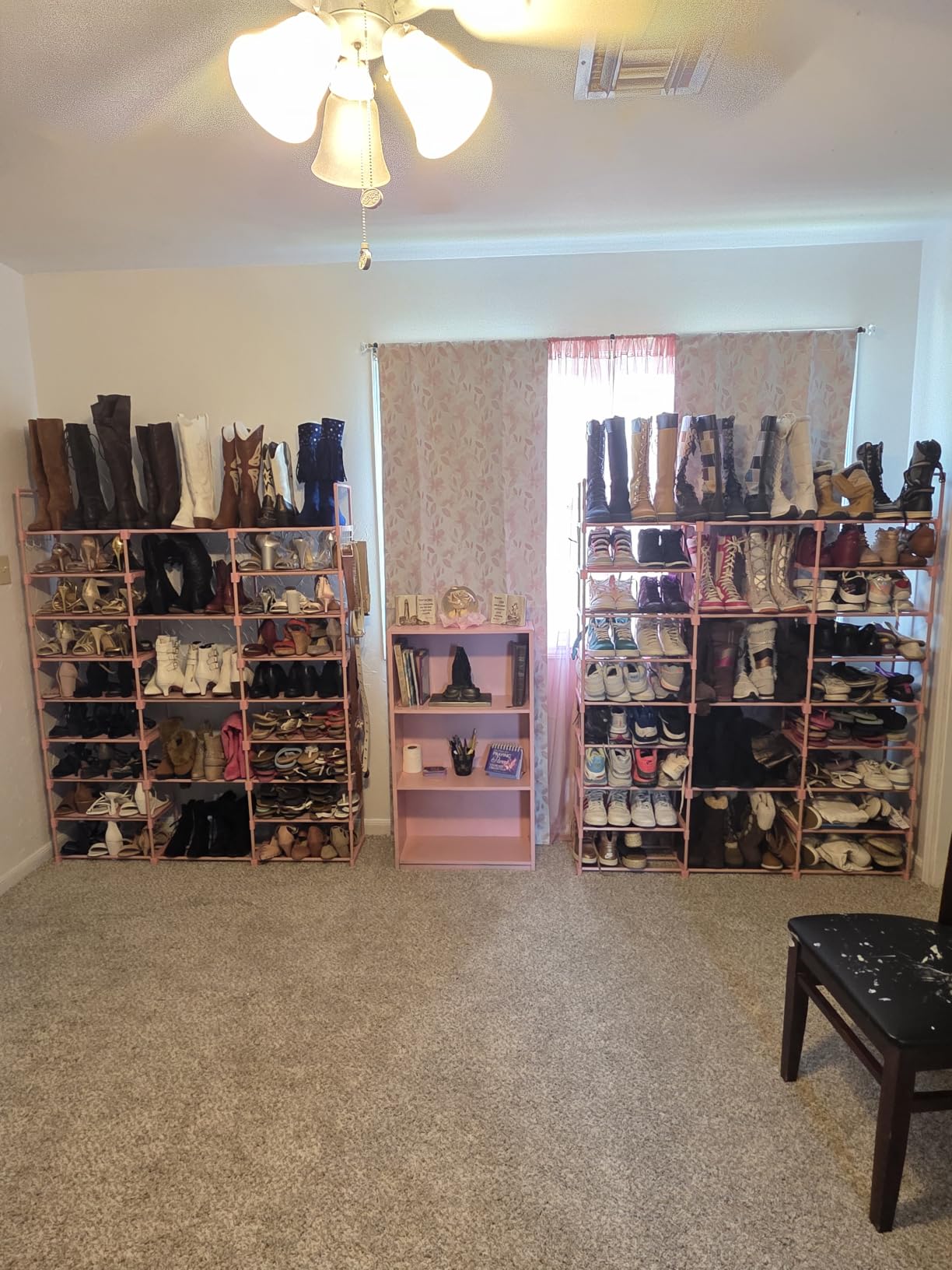 WOWLIVE 9 Tier 3-Column Shoe Rack, 50-55 Pairs Stackable, 50-Inch Long, Removable Shelves Fit Tall Boots, for Garage and Closet, Black customer photo 1