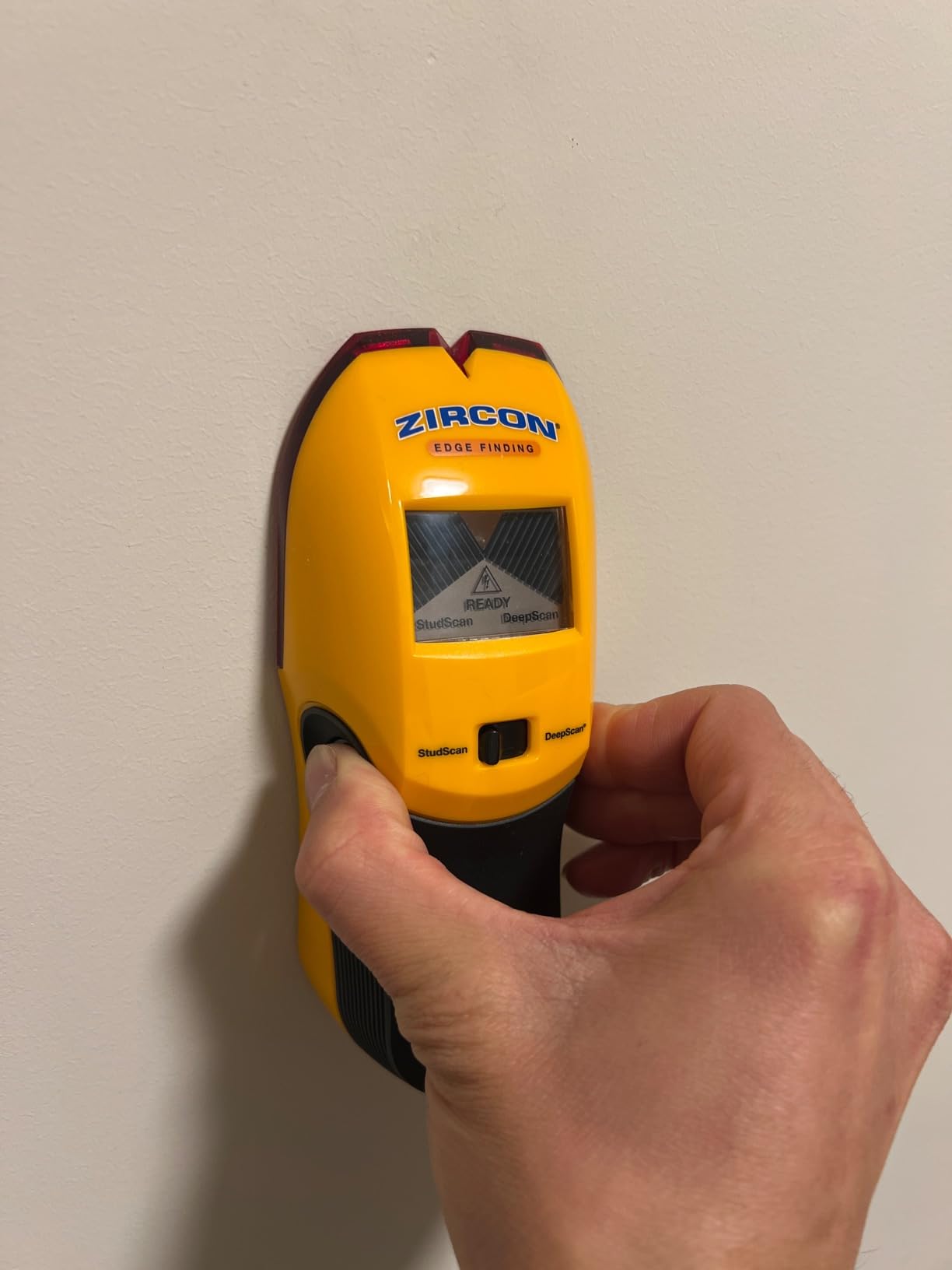 Zircon StudSensor A100 Stud Finder w/Live Wire Detection | Easy-to-use stud finder locates wood and metal stud edges up to 1-1/2 in. deep with live wire alerts for wall projects. customer photo 1