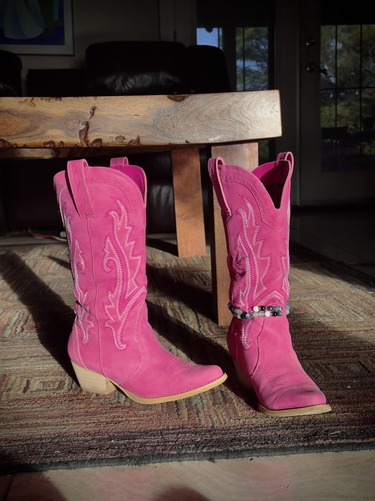 HISEA Rollda Cowboy Boots for Women, Cowgirl Boots, Comfortable Western Boots with Pointed Toe Stitched Embroidery customer photo 2