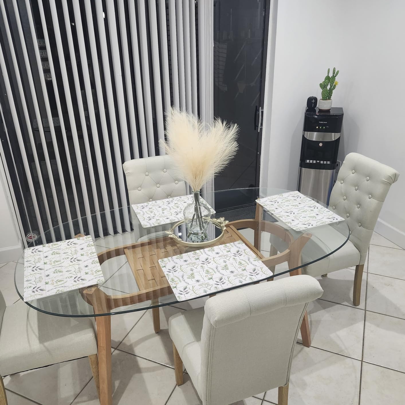 Yaheetech Dining Chairs Set of 2 Modern Upholstered Parson Chairs Blue | Button Tufted High Back Dining Room Chairs with Fabric Padded Seat, Solid Wood Legs, Armless Design for Kitchen Living Room customer photo 1