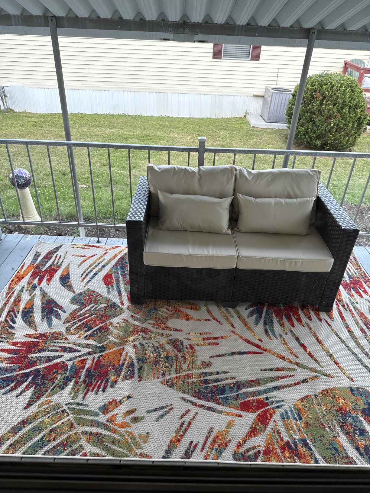 Superior Indoor Outdoor Non-Slip Area Rug, Machine Washable Rugs, Living Room, Bedroom, Kitchen, Dining, Office, Entryway, Hallway, Modern Striped Block Floor Decor, Arden Collection, 2' x 3', Taupe customer photo 1