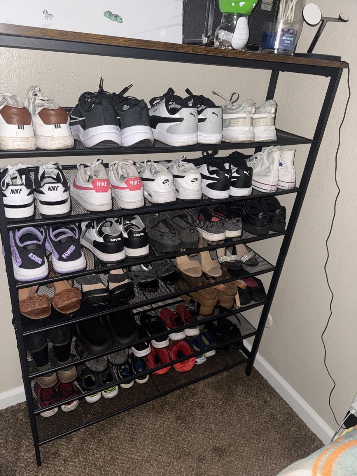 HOOBRO Shoe Rack for Entryway, 8-Tier Shoe Shelf, Large Capacity Shoe Storage Organizer for 32-40 Pairs of Shoes, Front Door Entrance, Hallway, Closet, Space Saver, Rustic Brown and Black BF118XJ01 customer photo 1