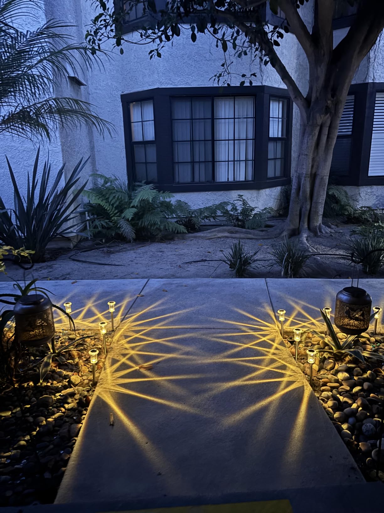 DenicMic Solar Lights Outdoor Waterproof 10 Pack Pathway Lights Cool White, Stake Lights for Yard Garden Driveway Walkway, Stainless Steel Pole, Auto On/Off 6000K LED customer photo 1