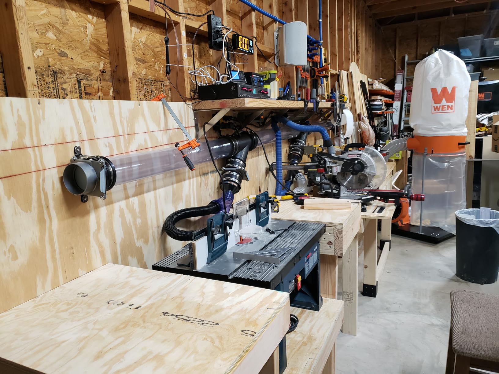 WEN DC1300 1,300 CFM 14-Amp 5-Micron Woodworking Dust Collector with 50-Gallon Collection Bag and Mobile Base customer photo 2