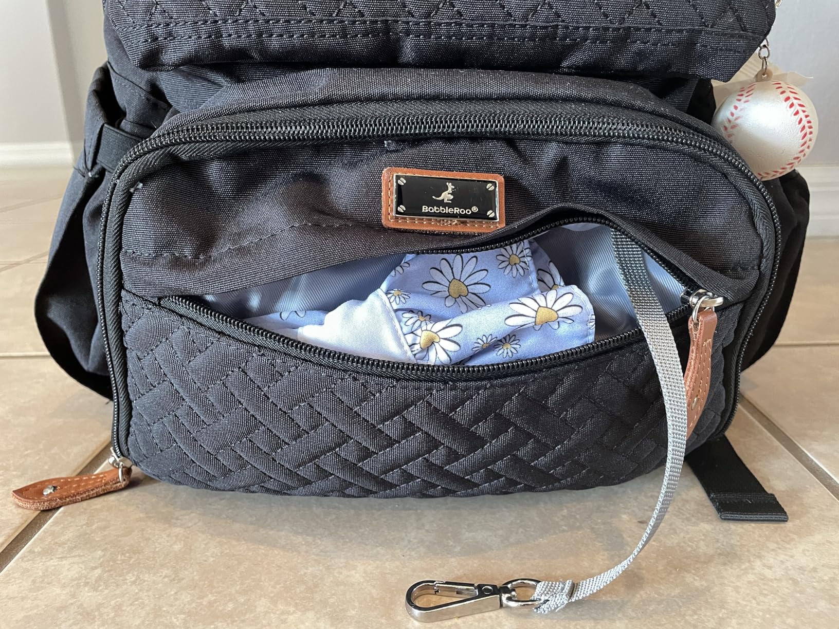 BabbleRoo Diaper Bag Backpack - Travel Large Baby Diaper Bag with Changing pad, Waterproof Baby Bags for Mom & Dad, Unisex Bags with Pacifier Case, Luggage Strap & Stroller Clips- Army Green customer photo 2