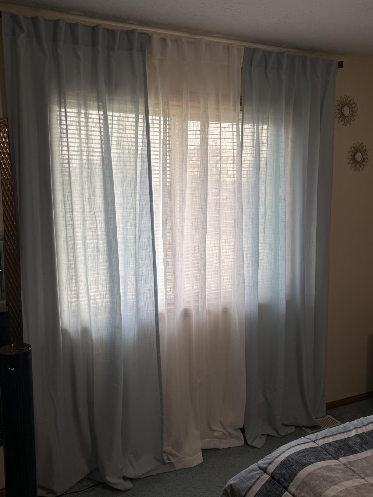 Natural Linen Back Tab Curtains 84 Inch Length for Living Room 2 Panel Pocket Drape Light Filtering Semi Sheer Neutral Country Rustic Farmhouse Boho Curtain Bedroom Muslin Look Ivory Cream Colored customer photo 1
