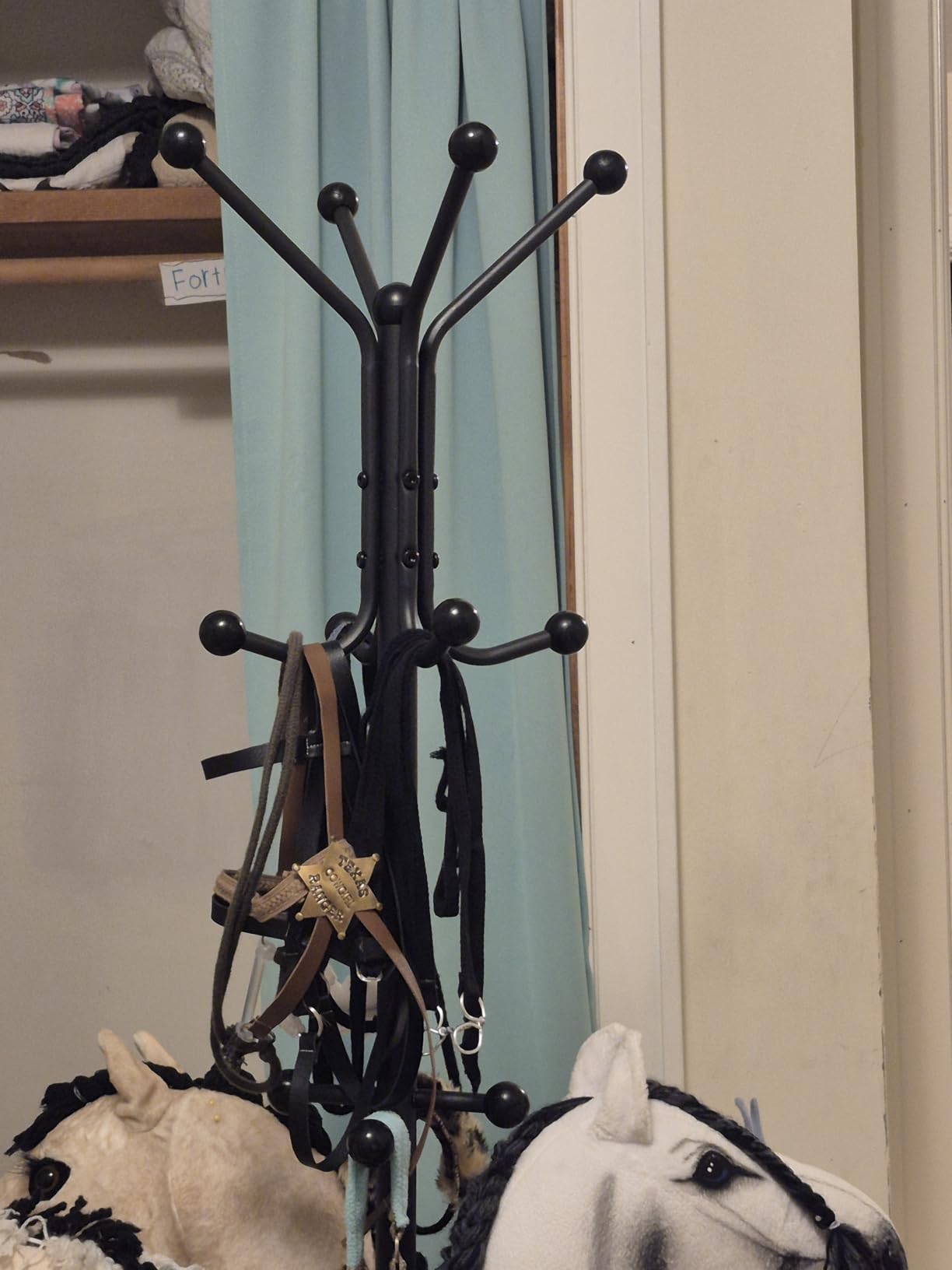 Hoctieon Coat Rack Freestanding, Coat Tree with Umbrella Holder, Metal Coat Rack Stand with 12 Hooks, Standing Coat Hanger Stand, Umbrella Stand for Entryway, Hat Rack Stand for Home Office, Black customer photo 2