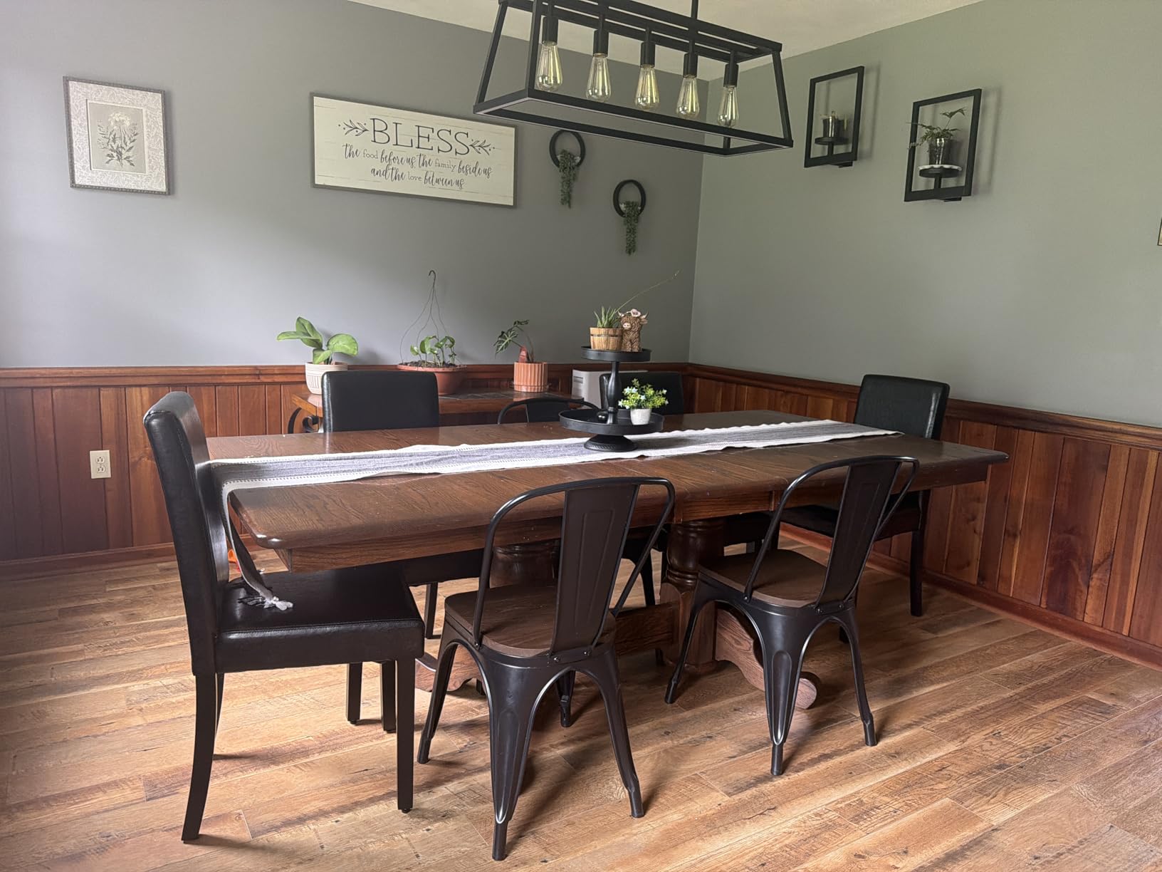 Yaheetech Dining Chairs Set of 4 Upholstered Kitchen Chair Fabric Dark Gray | Fabric High Back Sillas De Comedor, Solid Wood Legs, Adjustable Footpads, Modern Armless Parson Chairs for Dining Room customer photo 2
