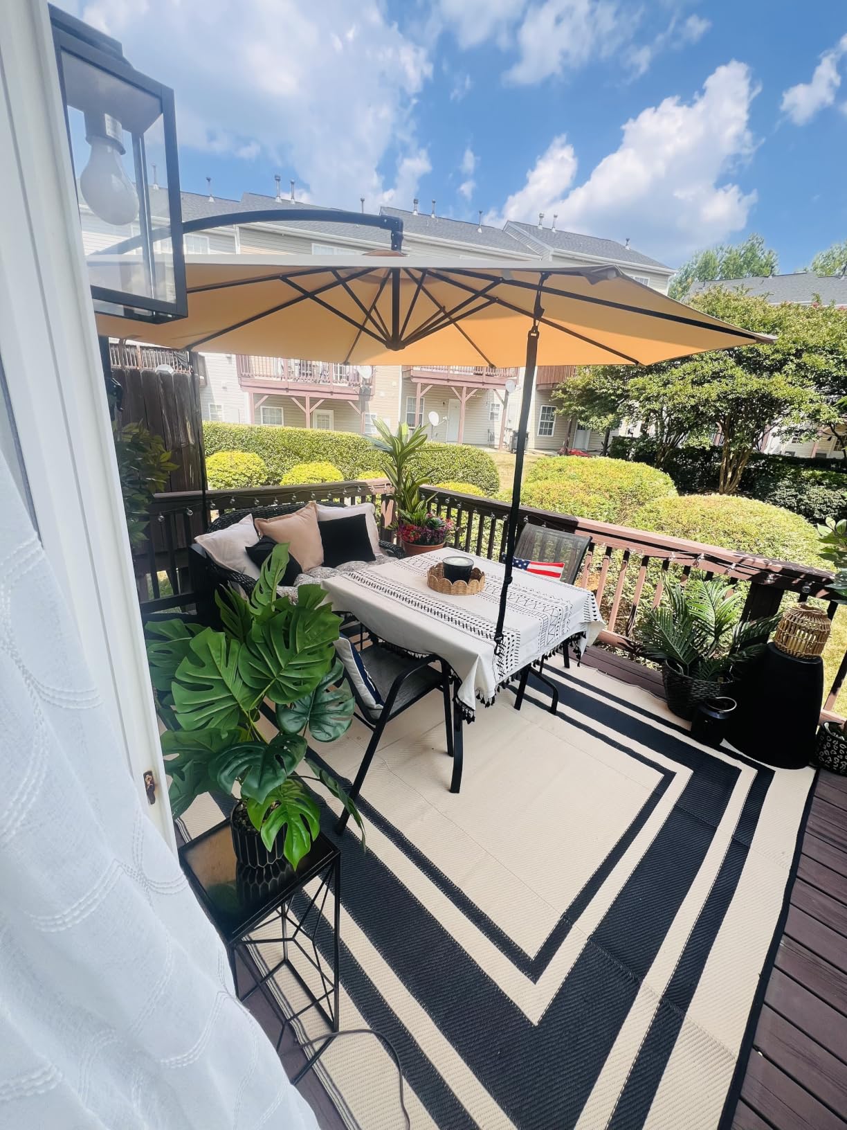 RURALITY Outdoor Rugs 5x8 for Patios, Waterproof Plastic Straw Mats for Porch, Deck, RV, Backyard, Balcony, Reversible, Recyclable, Easy to Clean customer photo 2
