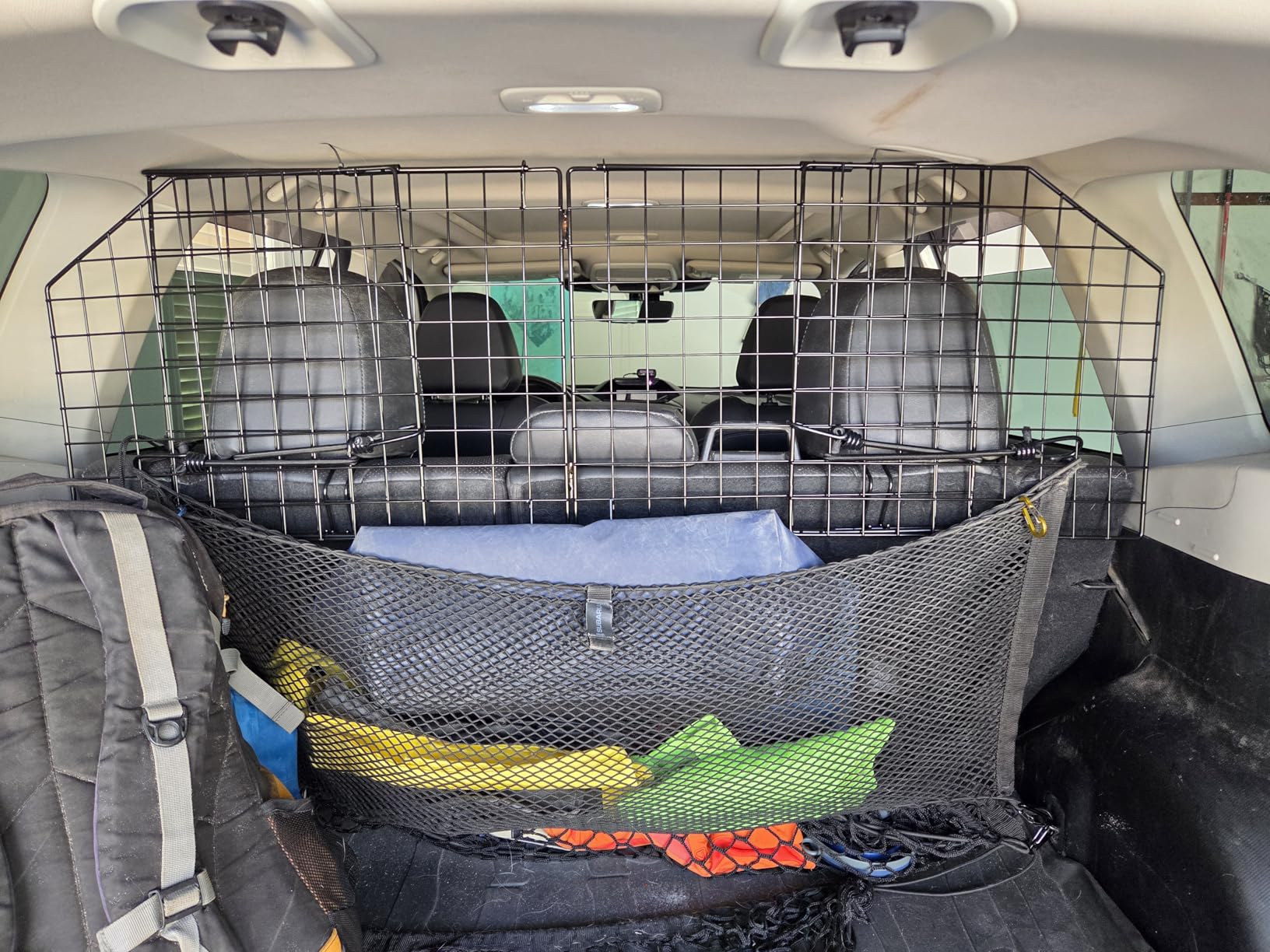 Dog Car Barrier for SUV Trunk Cargo Area, Foldable & Adjustable Car Divider and Cargo Gate to Keep Dogs in Back (Patent Design) customer photo 2