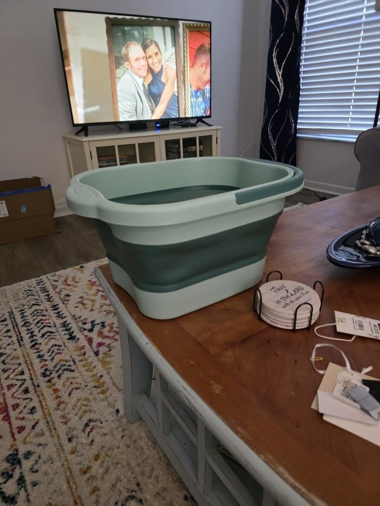Collapsible Foot Soaking Tub, Foot Bath Soak Tub, Pedicure Spa Basin | Foot Spa, Collapsible Bucket, Pedicure Foot Spa, Foot Care, Feet Soaking Tub, Massage Nodes customer photo 2