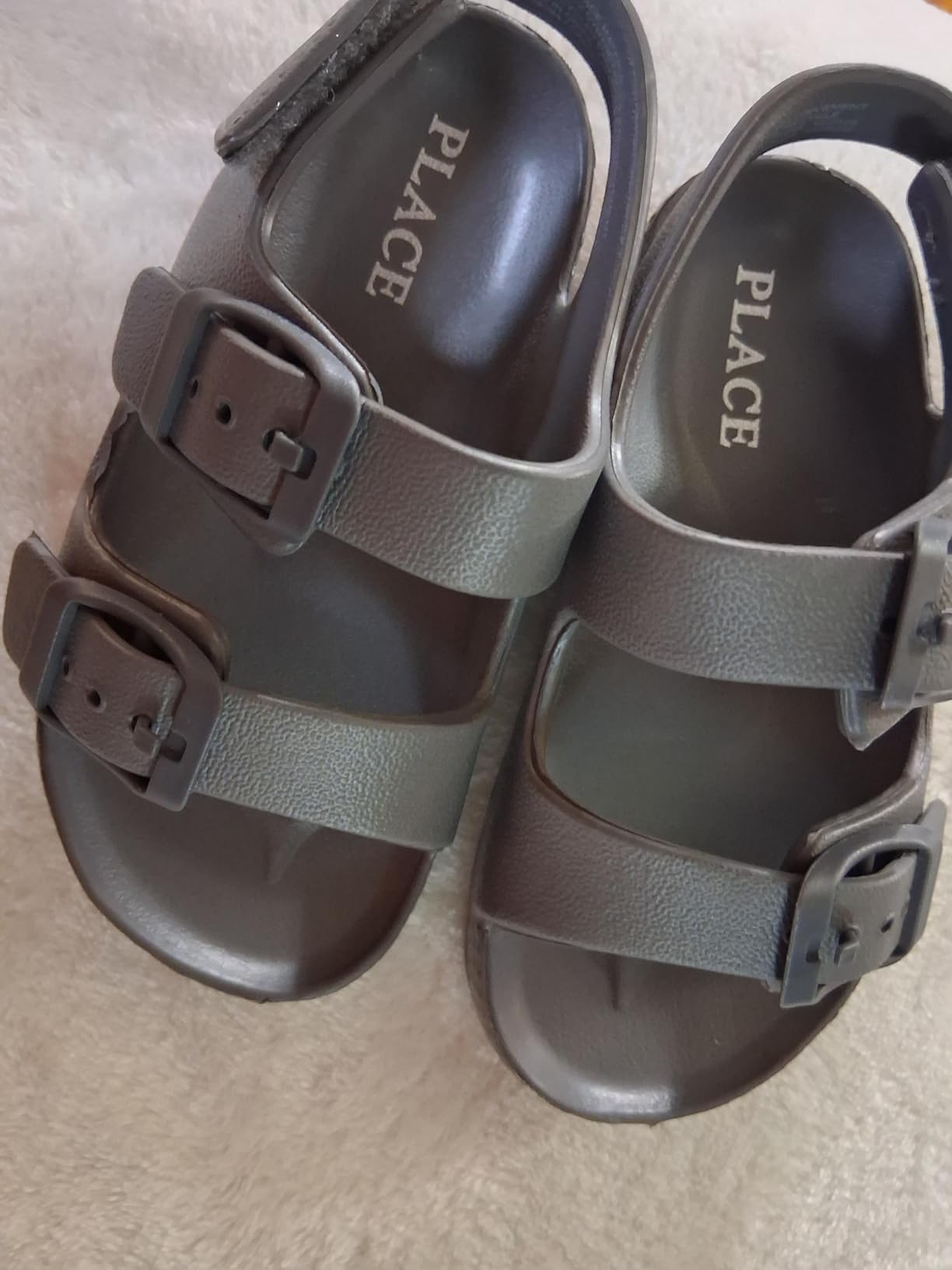 The Children's Place Baby Boys and Toddler Everyday Double Buckle Slide Sandals with Backstrap customer photo 2