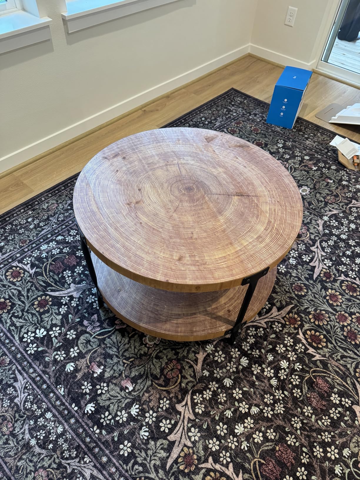 Awescuti Round Boho Wood Coffee Table - 29.1