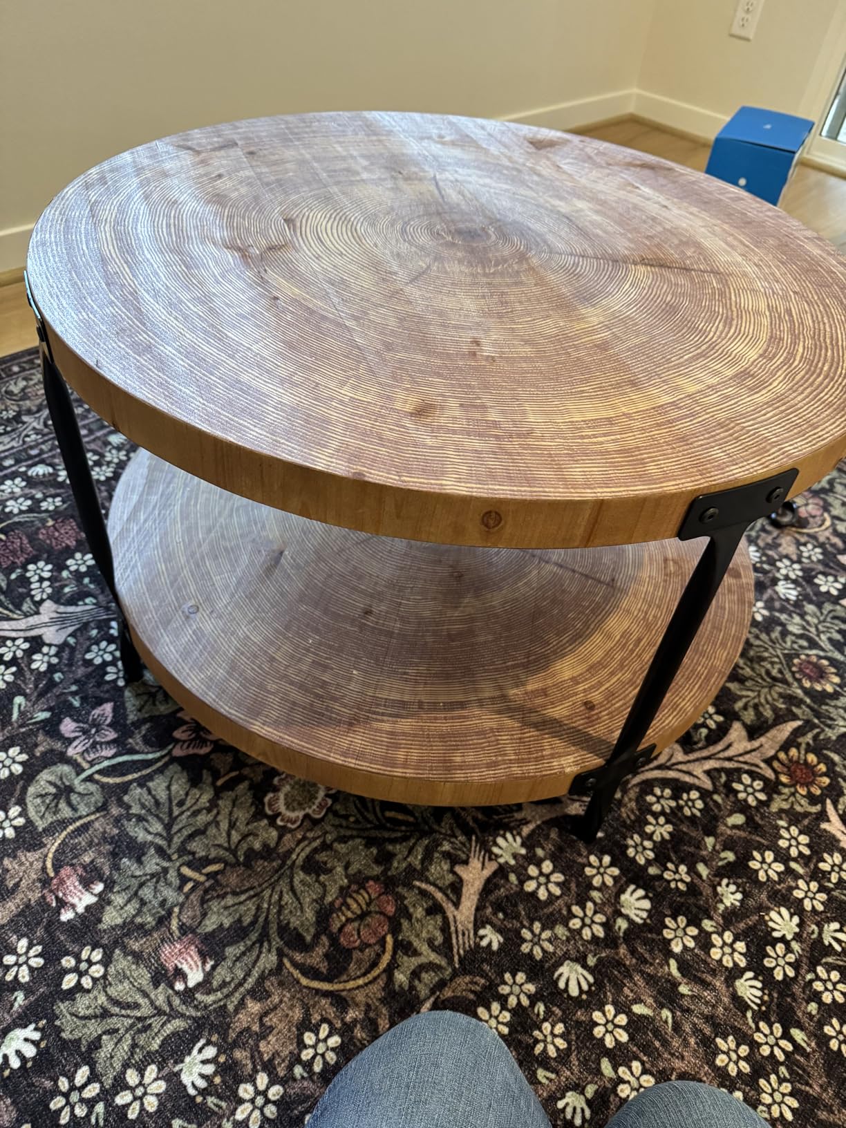 Awescuti Round Boho Wood Coffee Table - 29.1