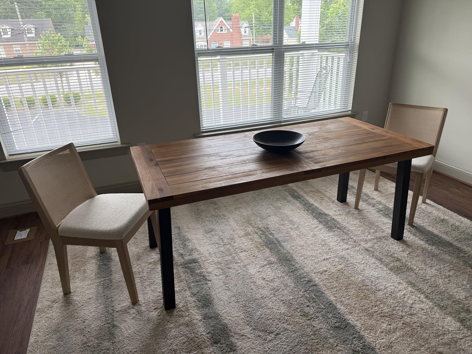 Devoko 6 Person Acacia Wood Dining Table for Kitchen, Farmhouse Kitchen Table for 6 for Indoor Outdoor Mesa De Comedor, Natural customer photo 2