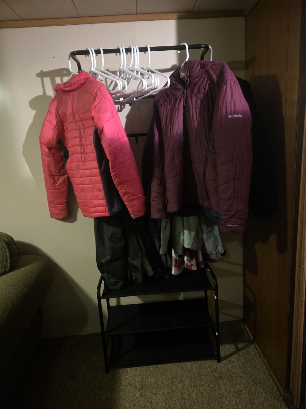 Simple Houseware Coat Rack with Storage Shelf, Freestanding Hall Tree with Hooks for Entryway, Bedroom, Office, Black Metal Clothes Hanger Stand for Coats, Hats, Jackets, Bags - Black customer photo 1