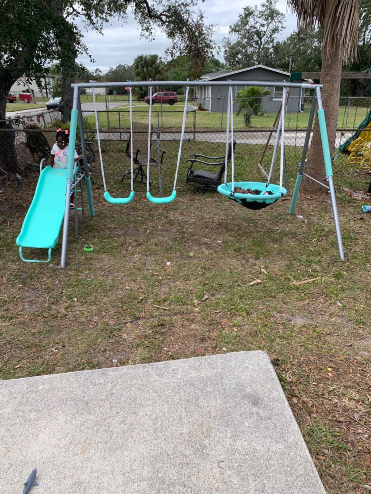 Sportspower Super Saucer Metal Swing Set: 2 Swings customer photo 2