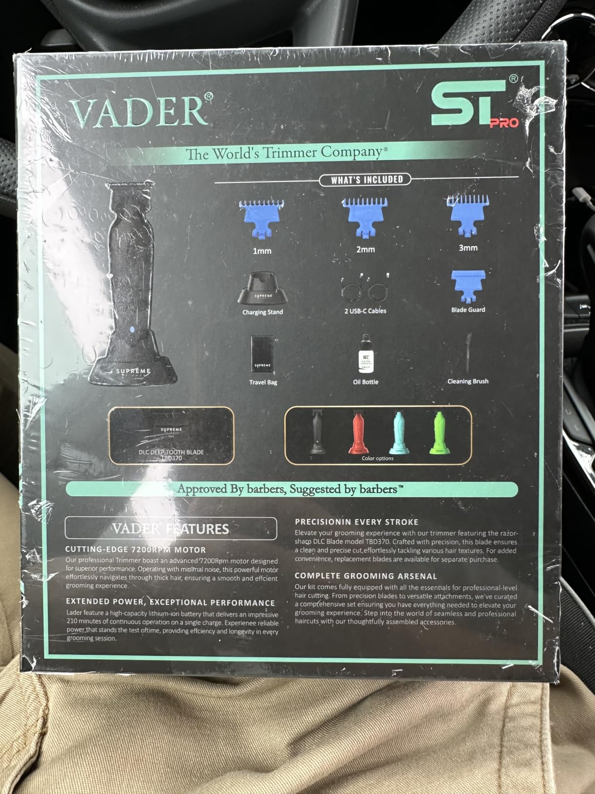 Supreme Trimmer Vader ST3778 - Professional Cordless Barber Liner | 210 Min Runtime, 7000 RPM Motor, Zero Gap DLC T-Blade, USB-C Fast Charging | Beard, Hair & Body customer photo 1