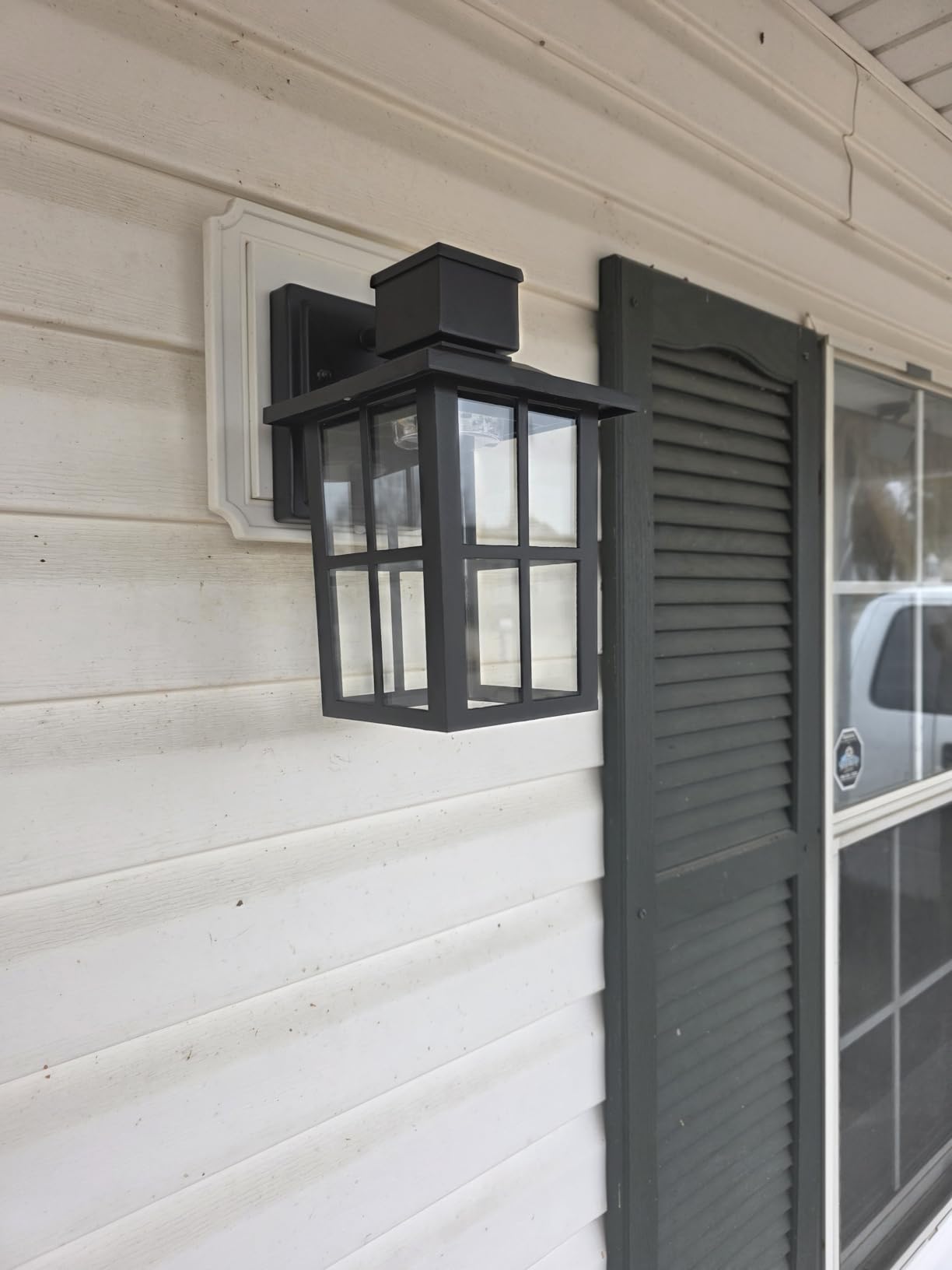 LED Outdoor Wall Lights, 10W 3000K/4000K/6500K Selectable, 800LM High Brightness Black Exterior Light Fixture with Clear Glass Shade, Waterproof Outdoor Wall Lanterns for Patio, 1 Pack customer photo 1