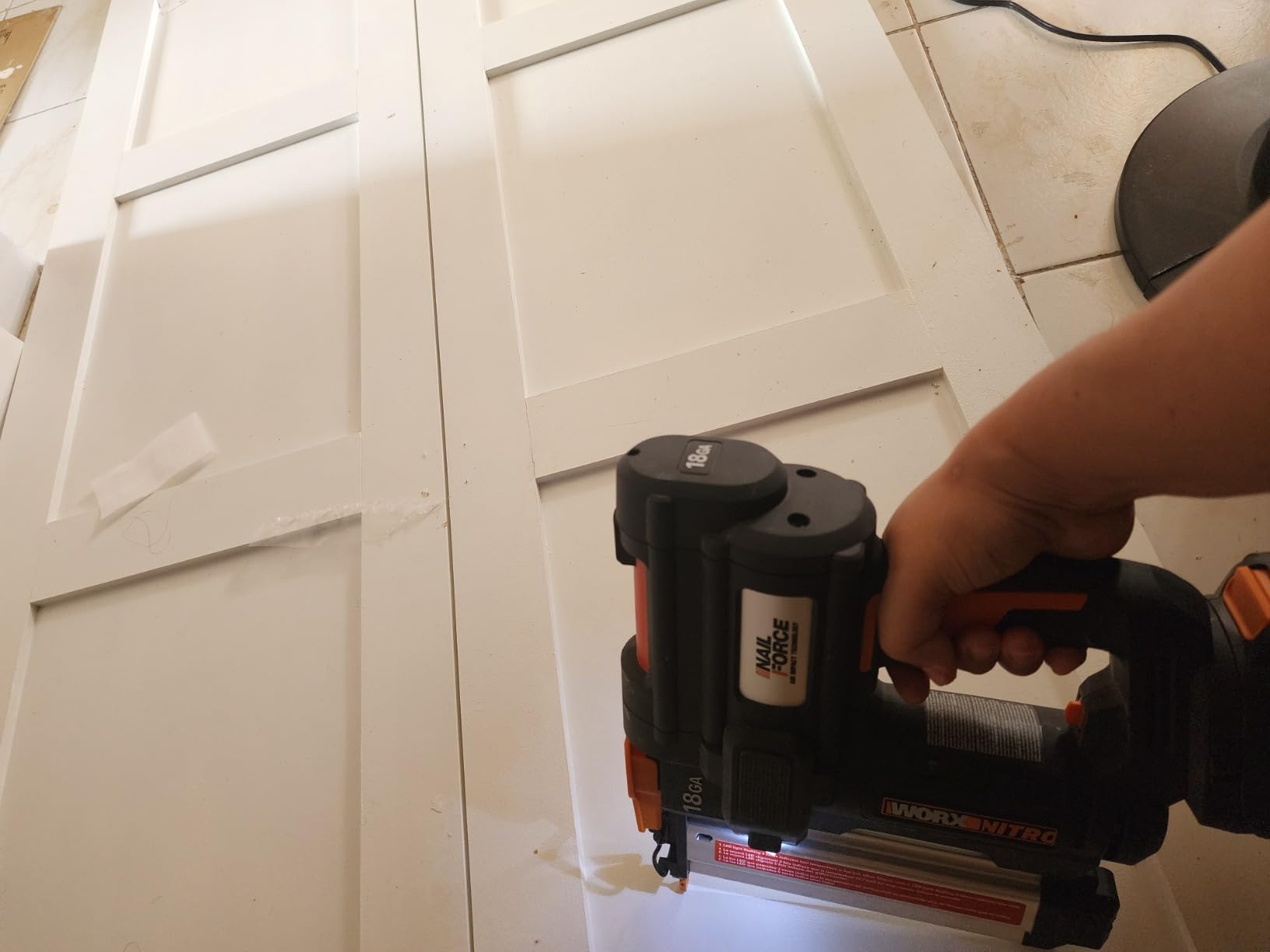Worx Nitro 20V 18GA Cordless Brad Nailer, Cordless Nail Gun, Nail Gun Battery Powered, Up to 2 Inch, Tool-Free Jam Release, Trimming & Molding, Baseboard WX842L PowerShare customer photo 2