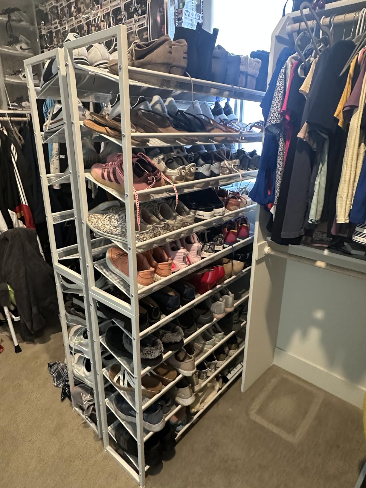 Nunsino Shoe Rack, Large Metal Shoe Organizer, Max Holds 50 Pairs, 8 Tier Shoe Storage Shelf for Garage, Closet, Entryway, Black customer photo 1