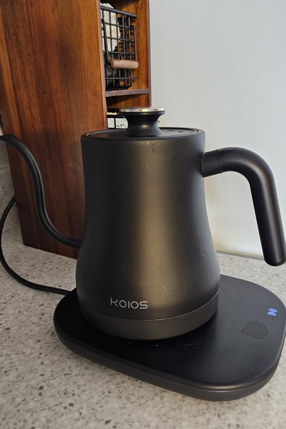 KOIOS Gooseneck Electric Kettle, ±1℉ Temp Control, Mute Mode, 4H Keep Warm | 0.8L Pour Over Kettle, 1200W Fast Heating, Stainless Steel, Coffee & Tea Brewing customer photo 2