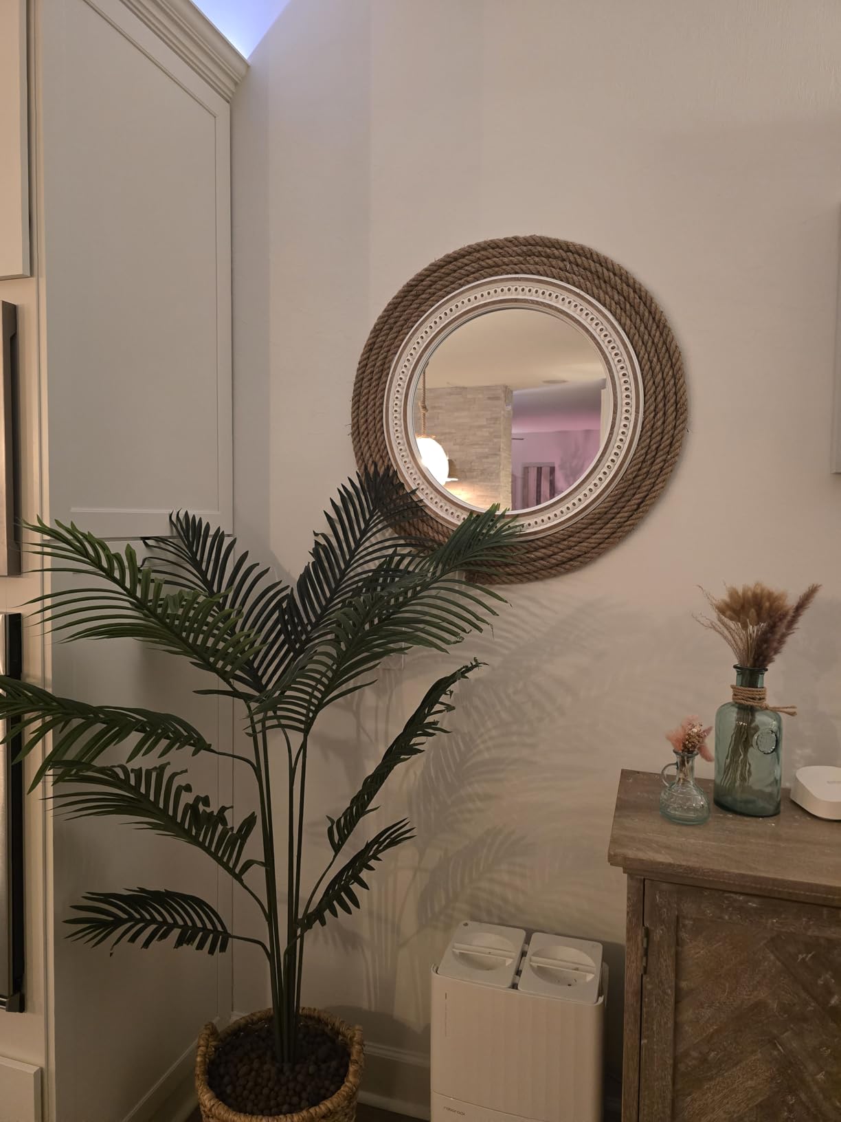 36x24 Inch Arched Wall Mirror, Rustic Farmhouse Arch Mirror for Bathroom | Raised Bead Detailing Adds Boho Character Above Sinks, Vanities, Consoles, Dressers, Mantels, or Sideboards customer photo 1