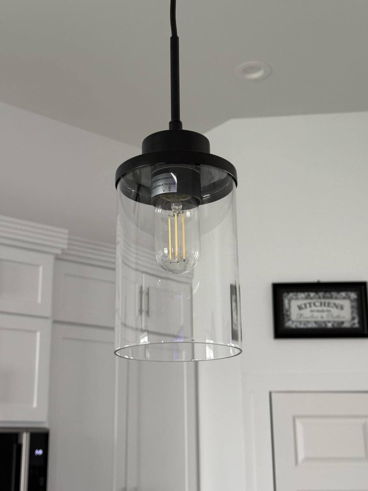 Licperron 3-Light Pendant Light Fixtures, Black Pendant Lights Kitchen Island, Adjustable Pendant Lighting with Clear Glass Shade, Modern Hanging Light Fixtures for Dining Room, Hallway, Living Room customer photo 1