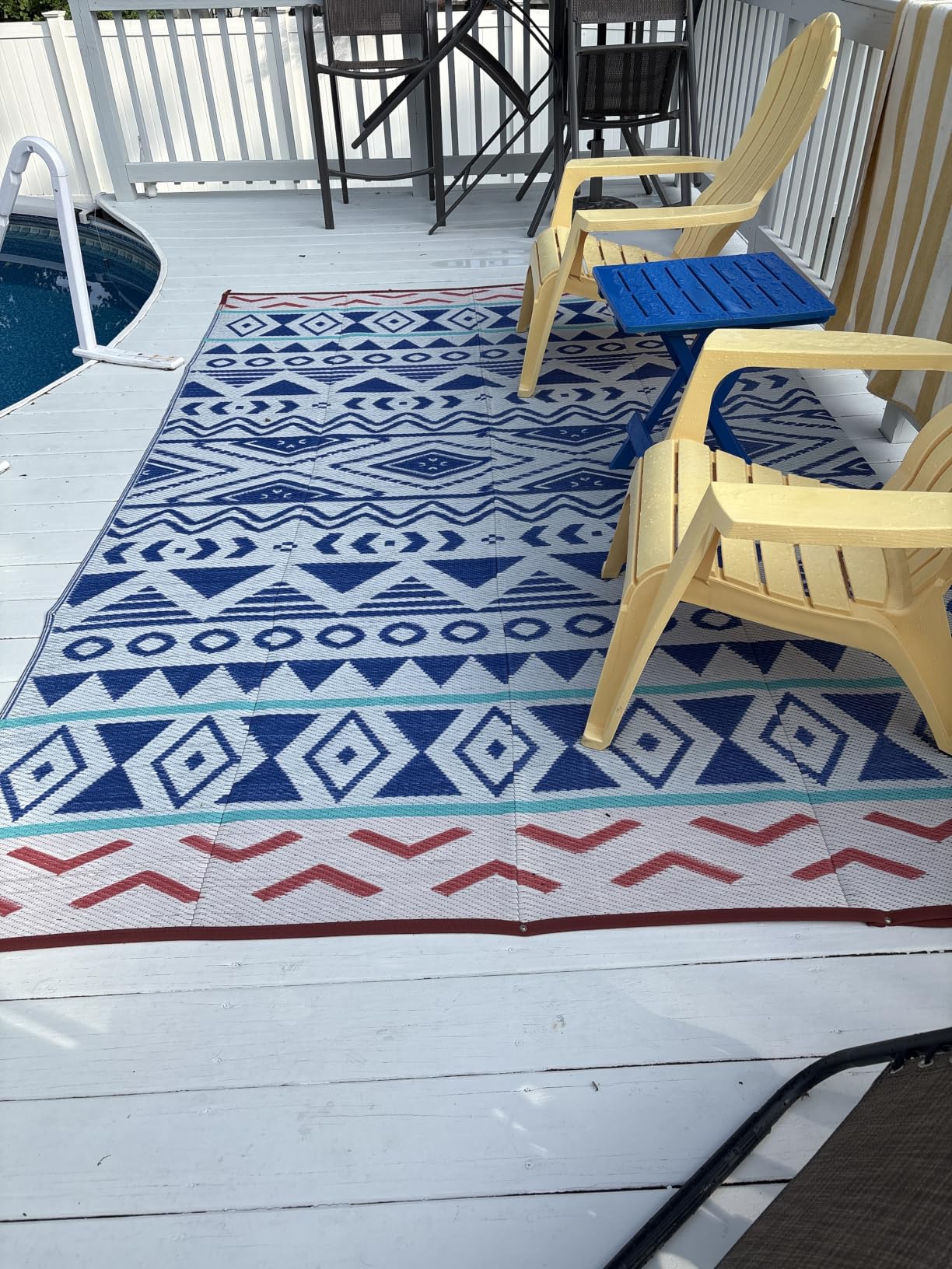 Waterproof Reversible Patio Rug 5x8 ft, Plastic Straw Mat for RV Camping | 100% Polypropylene, UV-stabilized, Waterproof, Heat-Sealed Edges customer photo 2