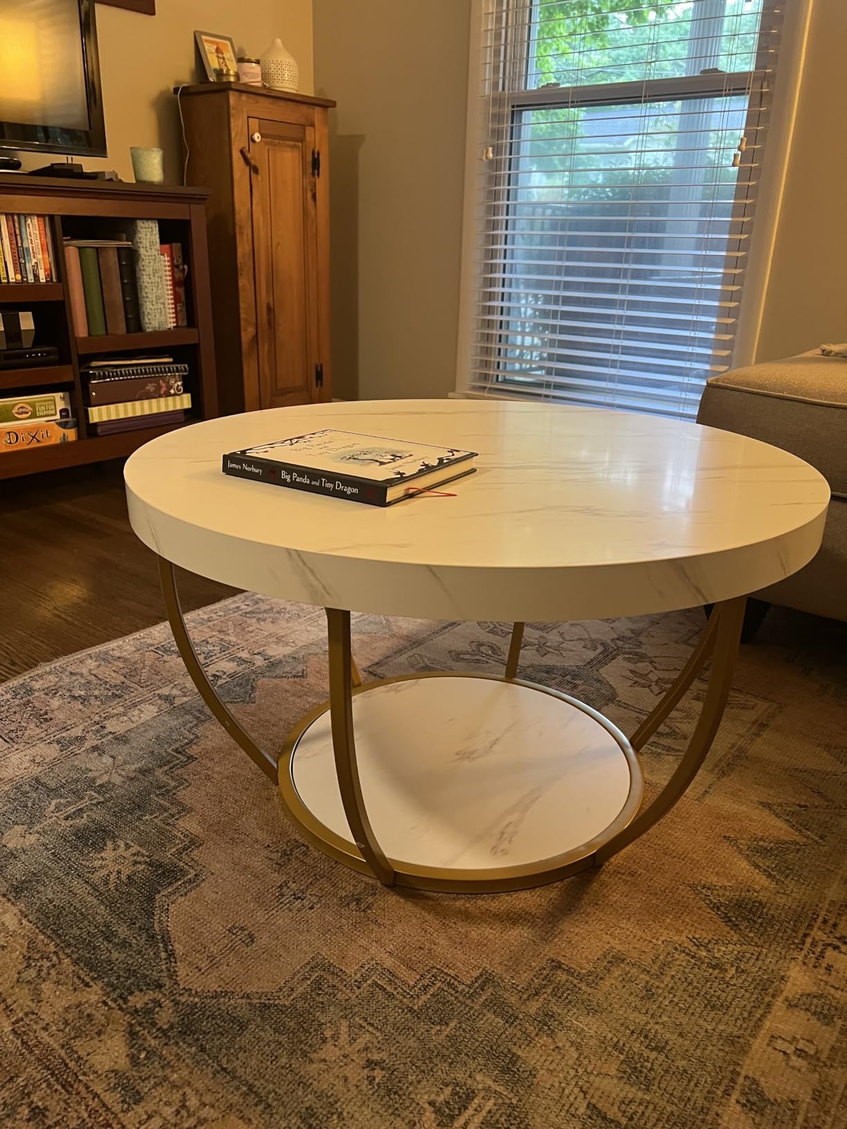 Tribesigns Round Coffee Table with Storage, 31.7
