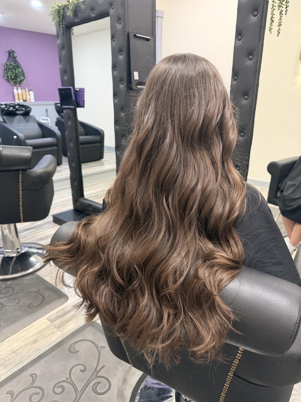 MINT Professional 1 Inch Clamp-Free Ceramic Curling Wand for Long Hair | Extra-long tourmaline ceramic barrel customer photo 2