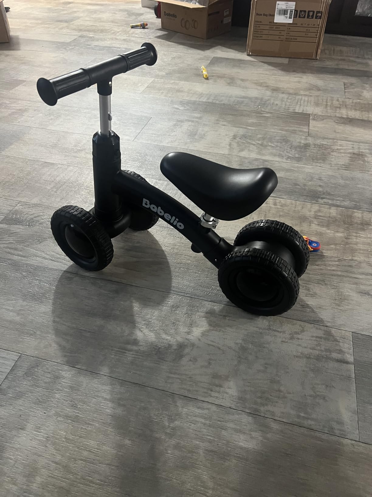 Babelio Updated Baby Balance Bike for 1 Year Old Boys Girls, 10-36 Month Toddler Balance Bike, 4-Wheel Off-Roader Design, Adjustable Seat & Handlebar - Green customer photo 1